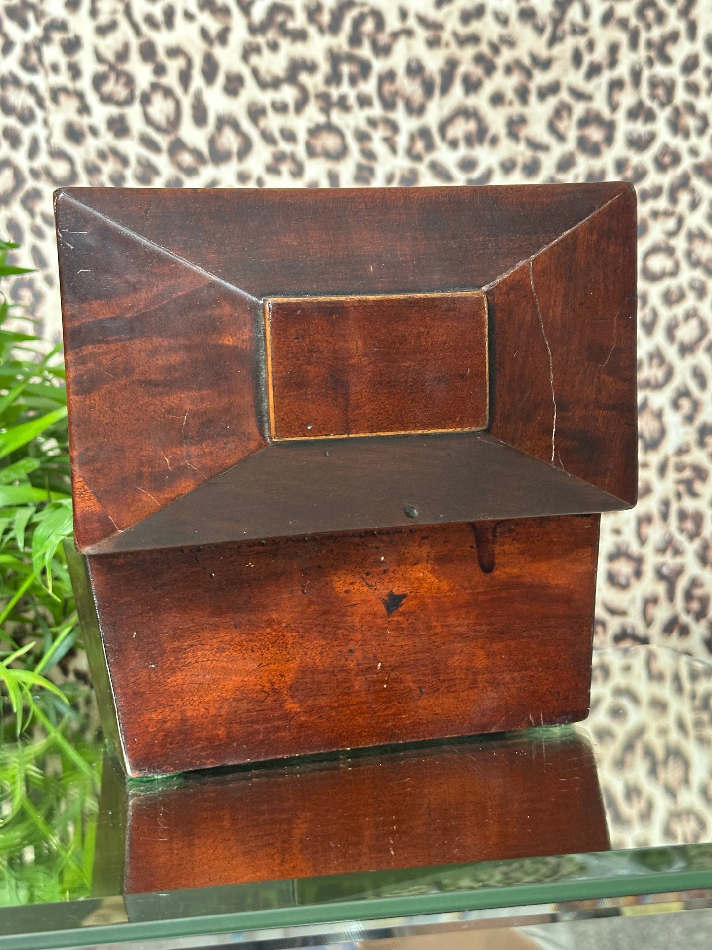 Early Mahogany Tea Caddy (No Key)
