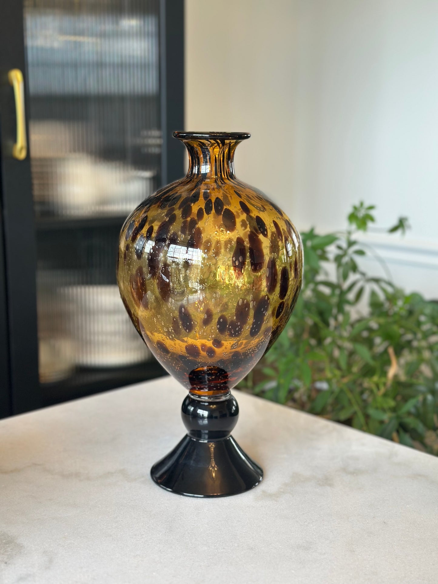 Tall Tortoise Vase with Black Stand – Italy