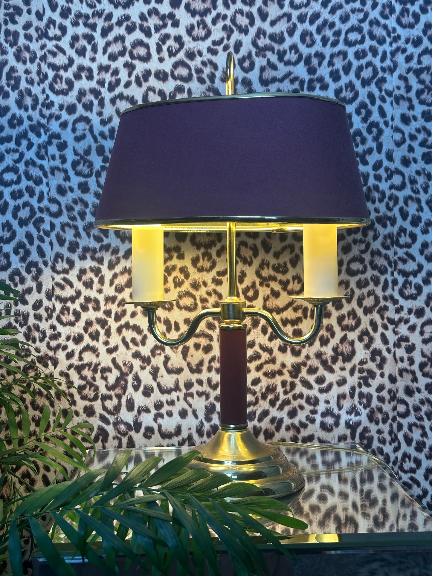 Beacon House Maroon Bouillotte Lamp