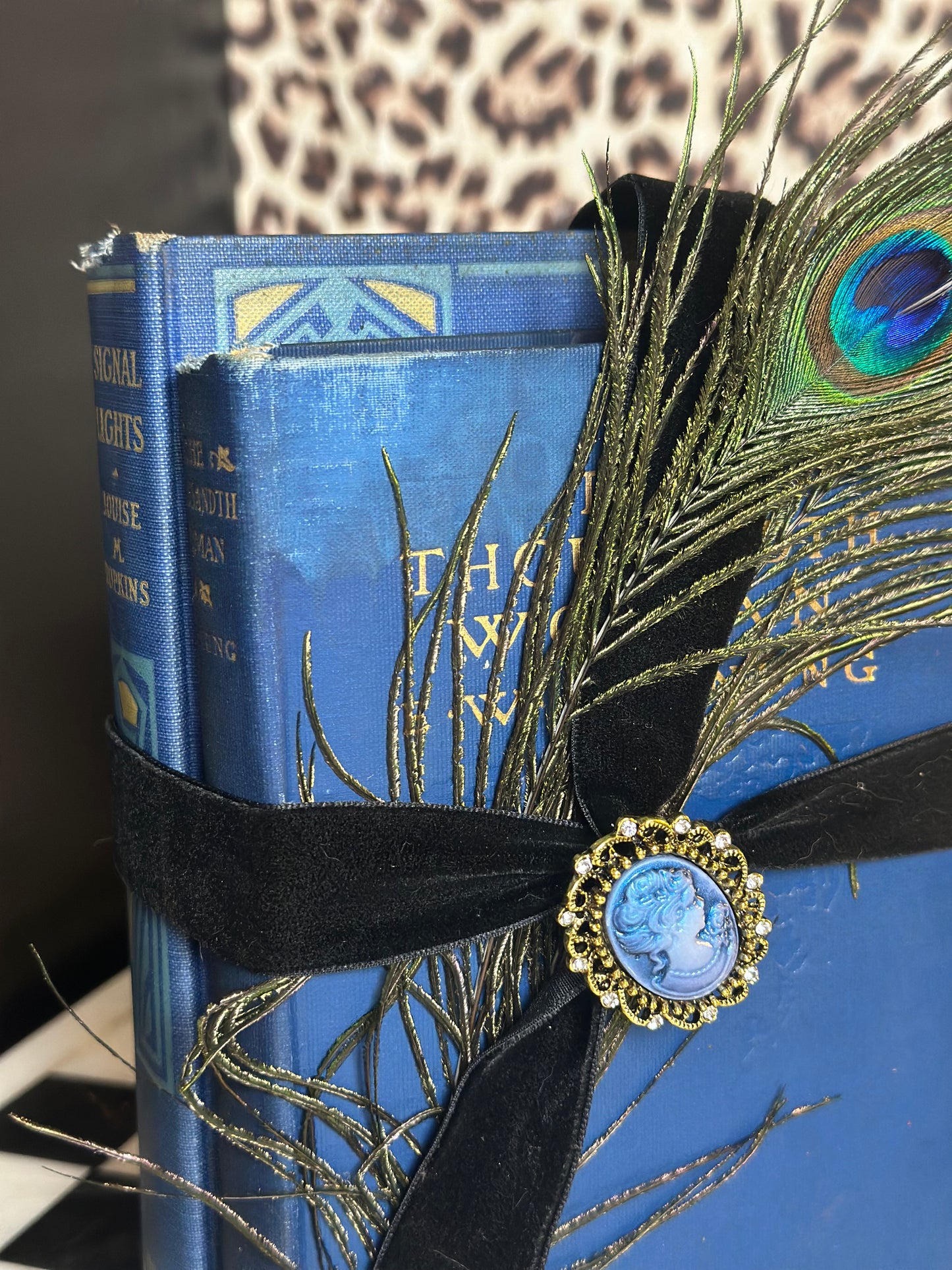Blue Book Bundle with Feathers & Cameo
