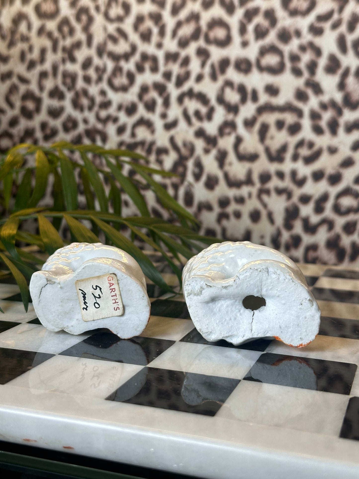 Pair of Miniature Staffordshire Dogs (Orange and white)