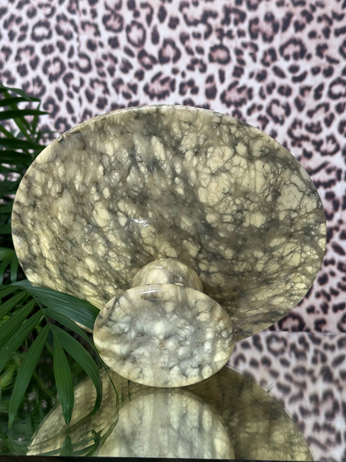 Vintage Italian Alabaster Pedestal Bowl