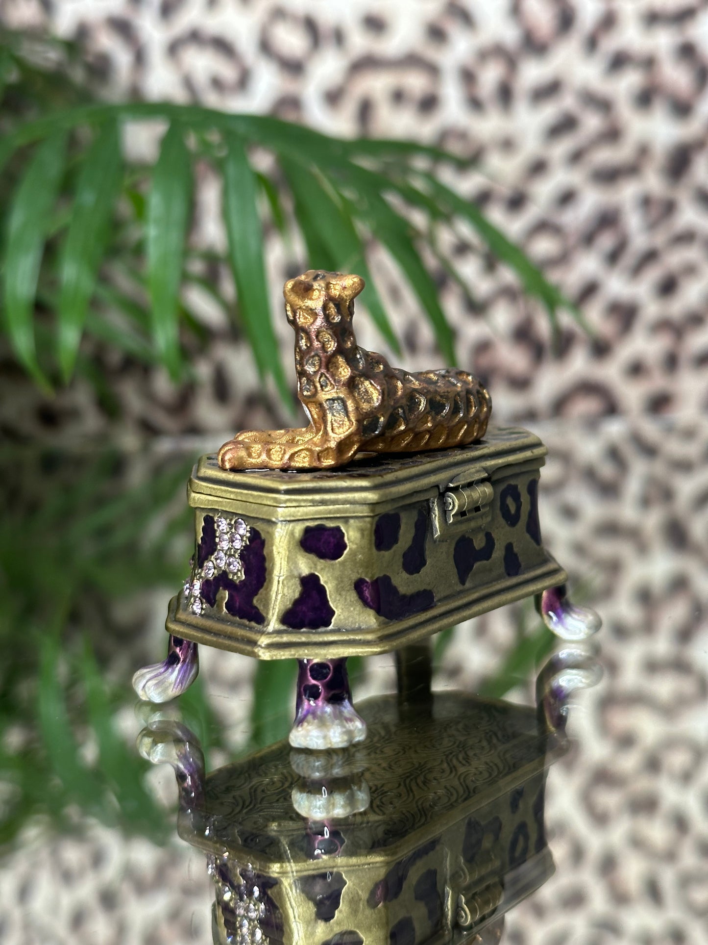 Leopard on Purple Print Trinket Dish