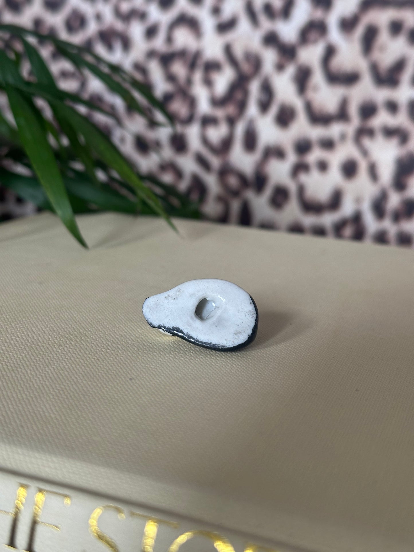 Miniature Black and White Porcelain Kitty