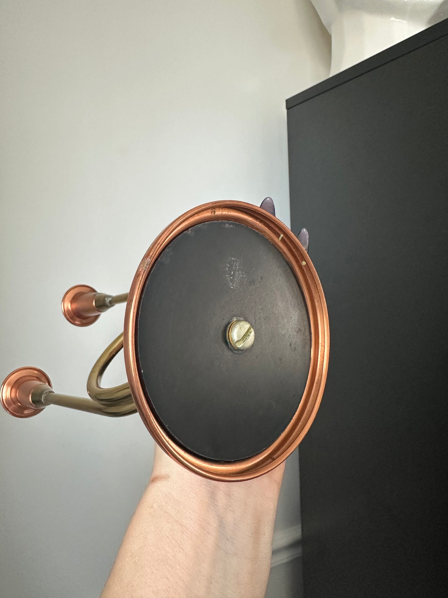 Copper and Brass Double Candelabra