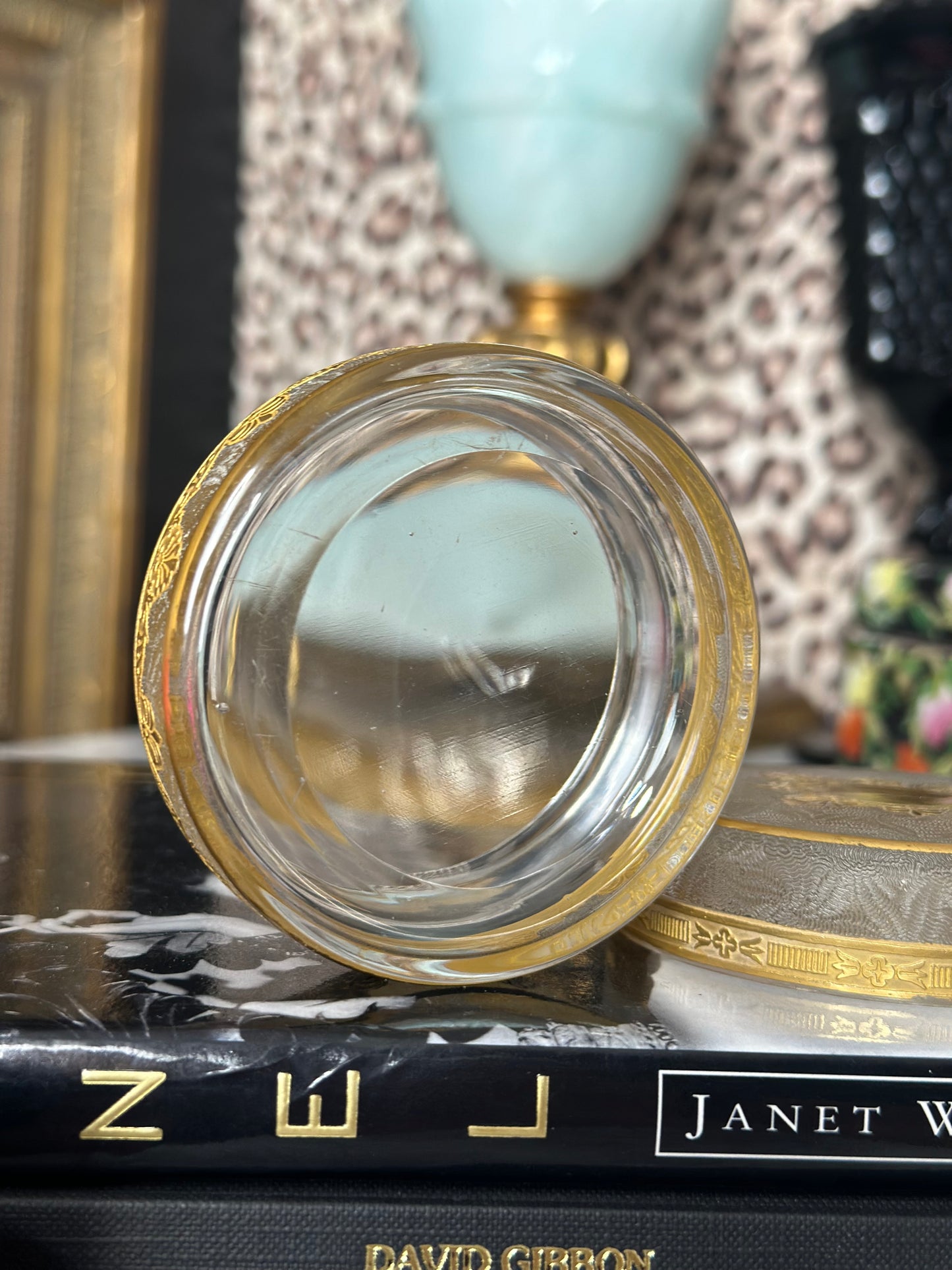 Crystal Vanity Box with Gold Detail