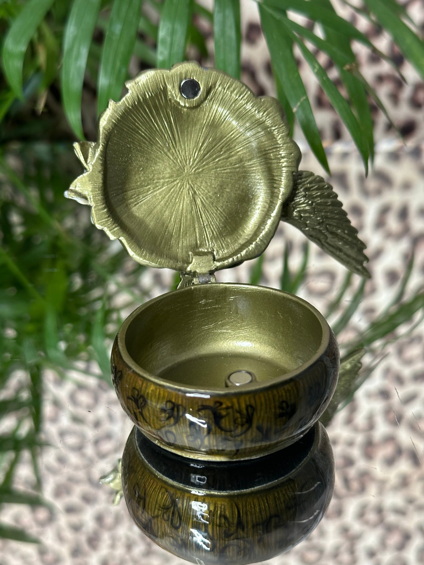 Dark Green Hummingbird Trinket Box