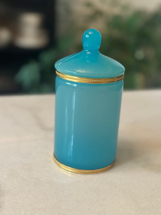 Opaline Apothecary Jar with Gold Detail