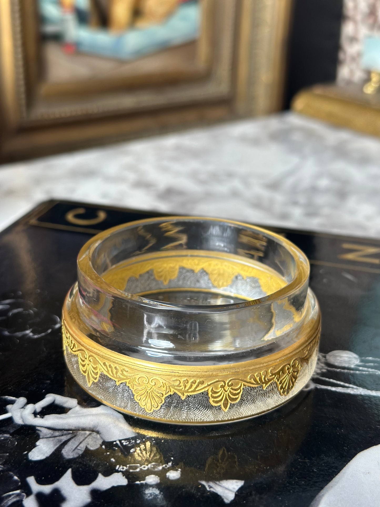 Crystal Vanity Box with Gold Detail