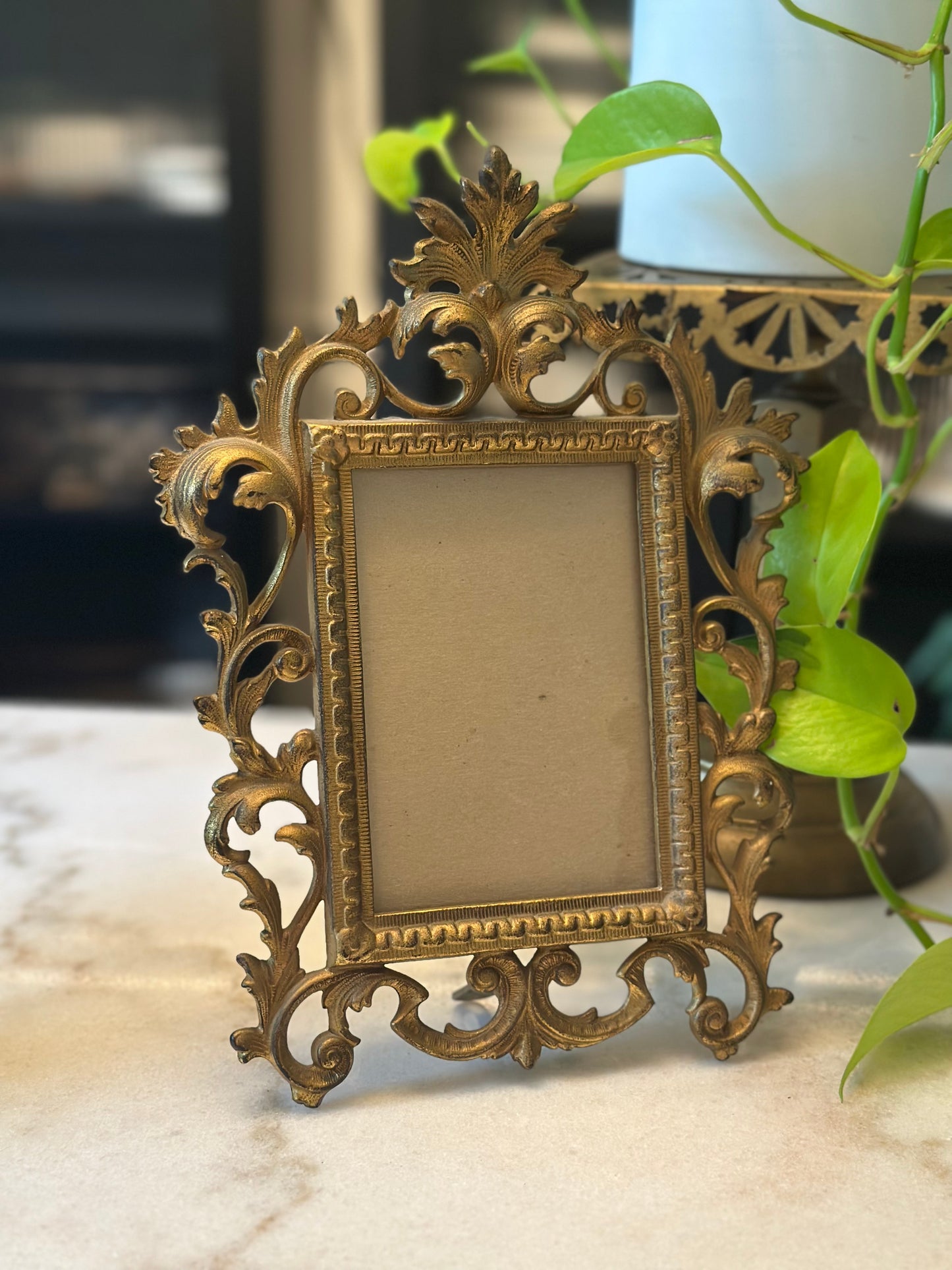 Antique Rectangular Solid Brass Frame