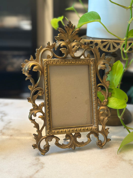 Antique Rectangular Solid Brass Frame