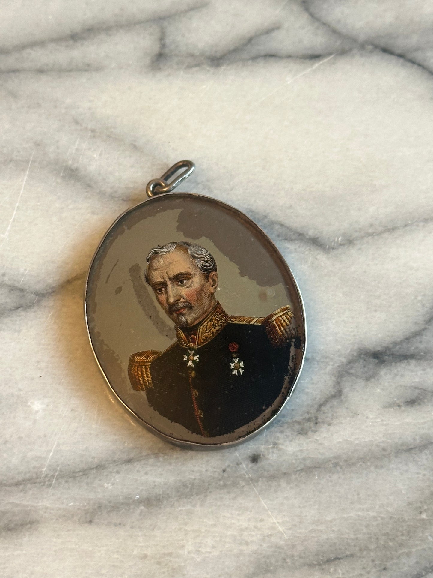 Miniature Portrait Pendant of a Military Officer (1)