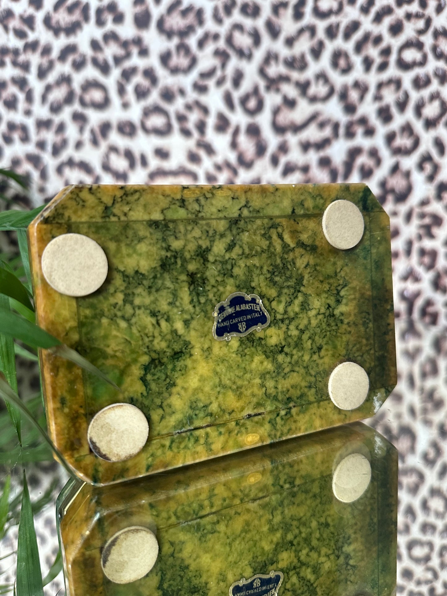 Yellow/cream and Green Ombre Alabaster Hinged Box