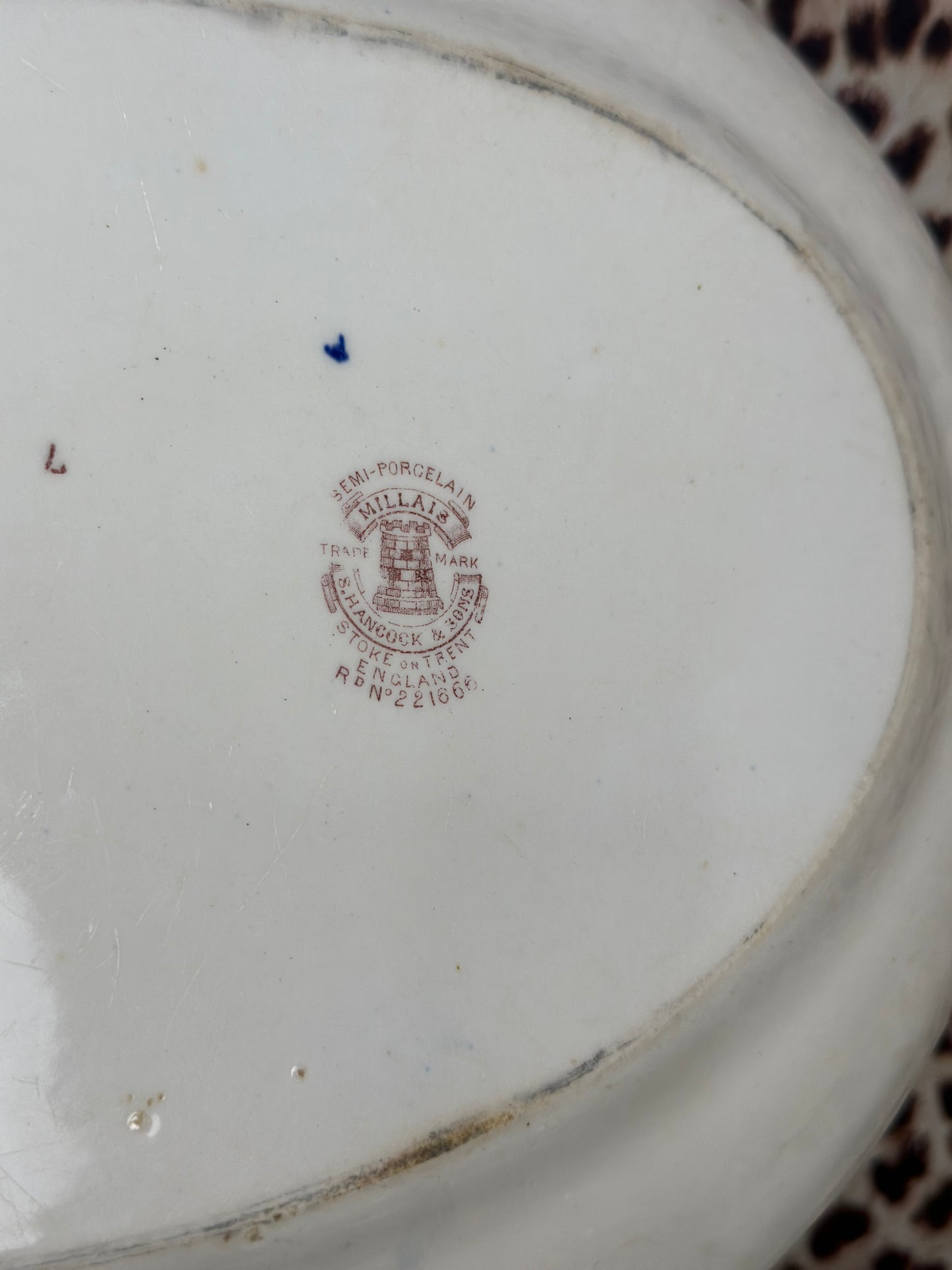 14” S. Hancock & Sons Semi-Porcelain Millais Platter – Stoke-on-Trent