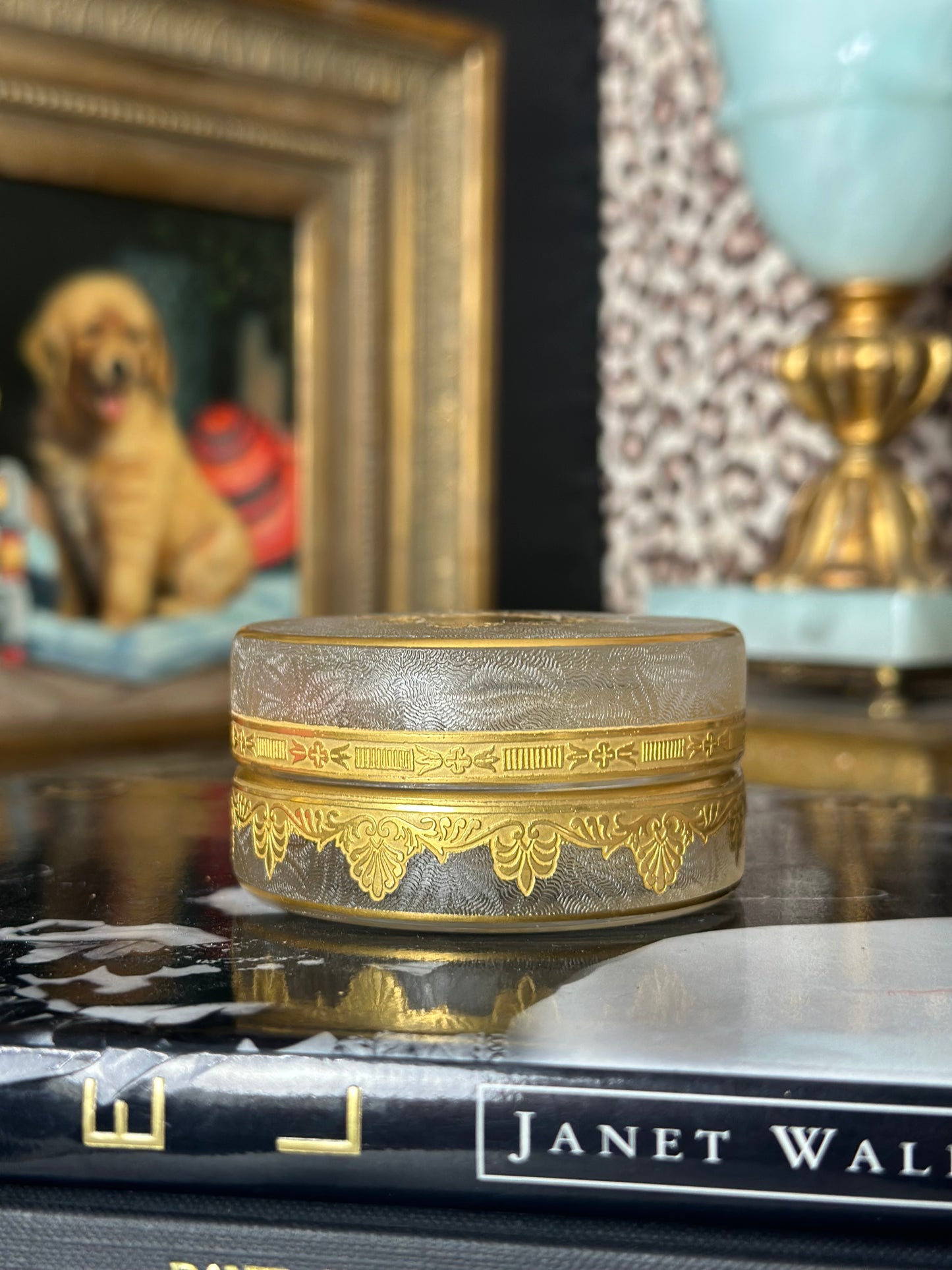 Crystal Vanity Box with Gold Detail