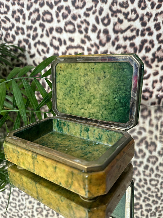 Yellow/cream and Green Ombre Alabaster Hinged Box