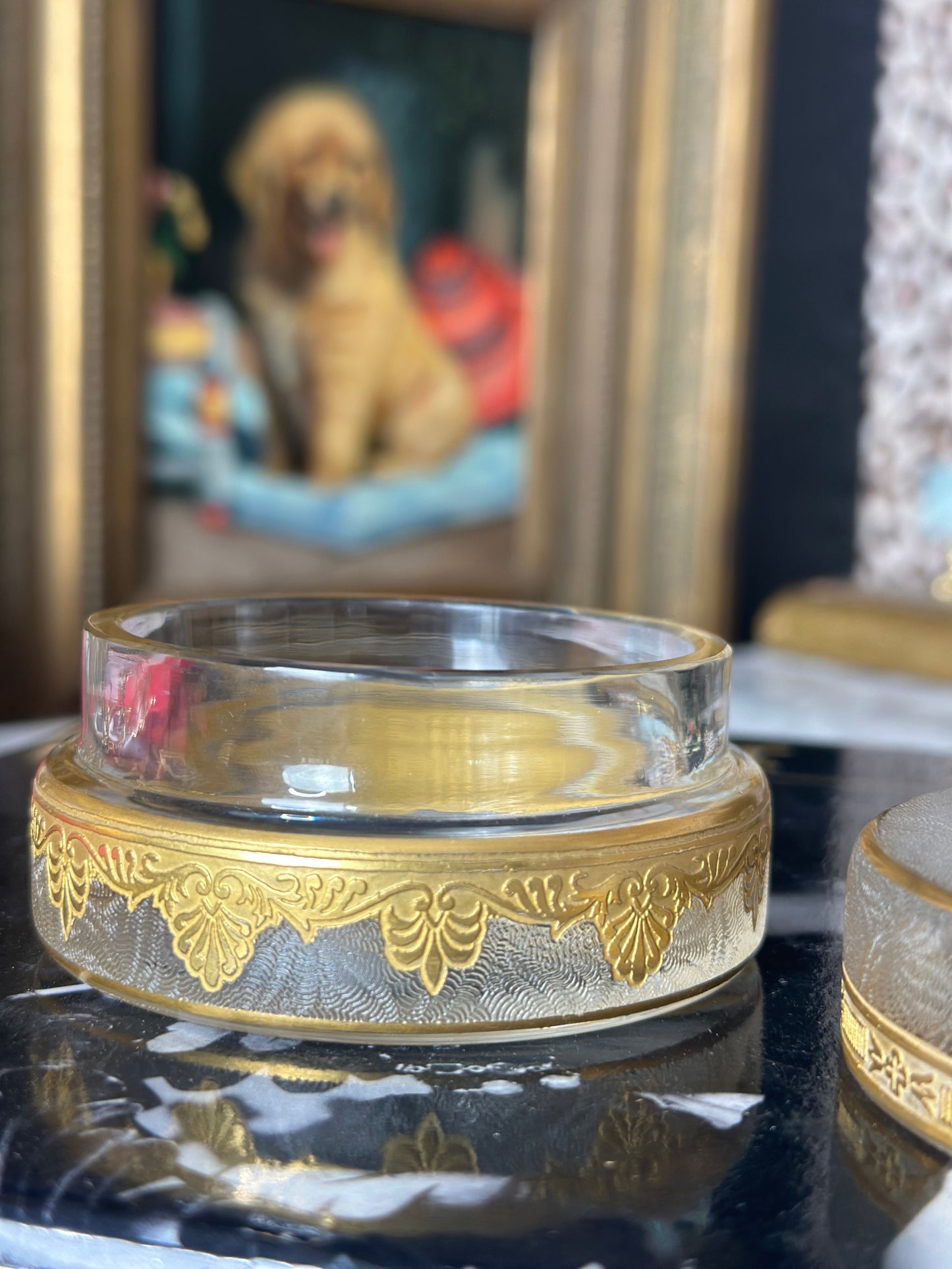 Crystal Vanity Box with Gold Detail